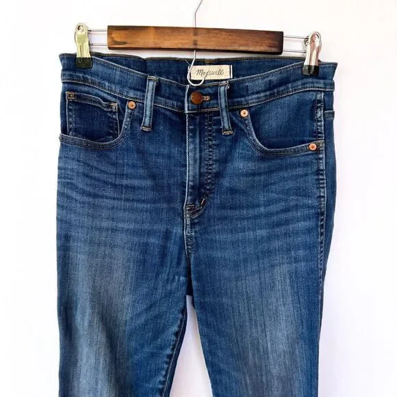 Madewell Dark Wash 10'" High Rise Skinny Denim Jeans Size 28 - Picture 2 of 8
